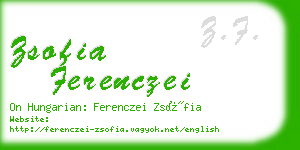 zsofia ferenczei business card